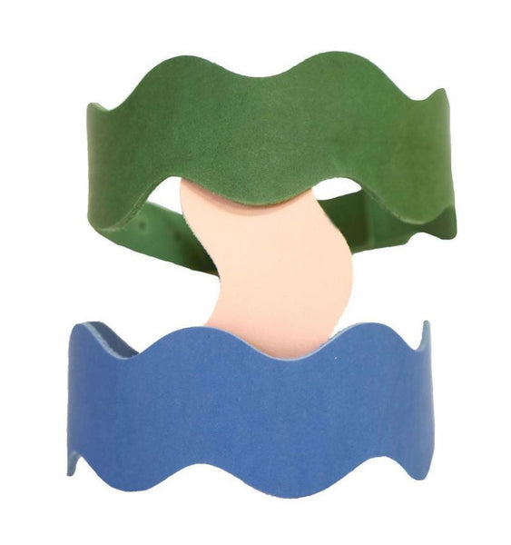 RIPPLE COLLAR (AVOCADO / COBALT BLUE / ROSE)