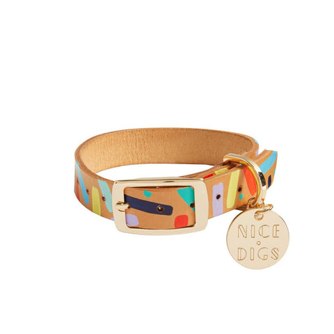 Confetti Leather Collar and Leash set